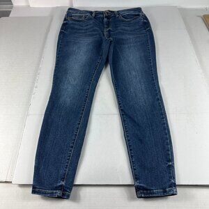 Judy Blue Jeans Women's 34x28* Skinny Mid Rise Crop Blue Stretch Denim Tag 32